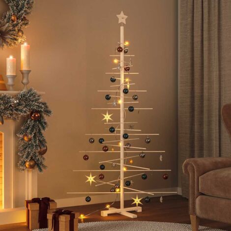 Vidaxl – Arbre lumineux en bois massif de pin 180 cm – Branches en bambou pour personnalisation – Convient intérieur et extérieur sous abri (1/5)