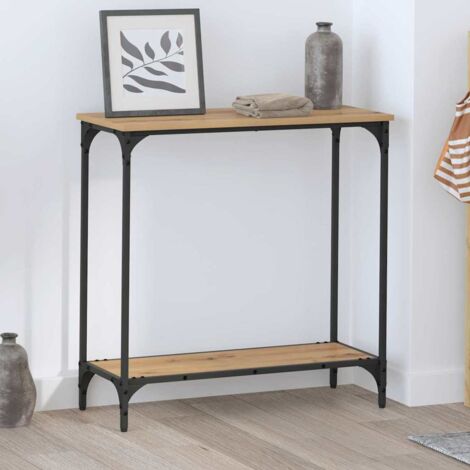 Table console avec étagère chêne artisanal 75 x 30.5 x 75 cm vidaXL (1/5)