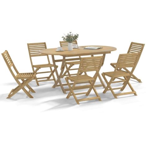 Chaises pliables de jardin lot de 6 bois massif d'acacia vidaXL