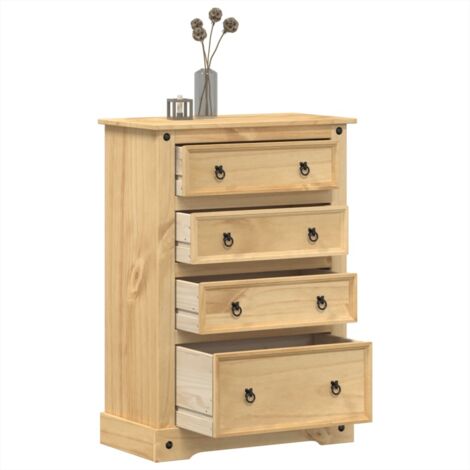 Commode Corona 80x43x114 cm bois massif de pin vidaXL (1/6)