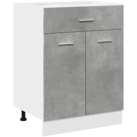 Vidaxl – Armoire de plancher à tiroir gris béton 60x46x81,5 cm – Bois d'ingénierie durable – Dispositif de fixation murale inclus - vidaXL140039