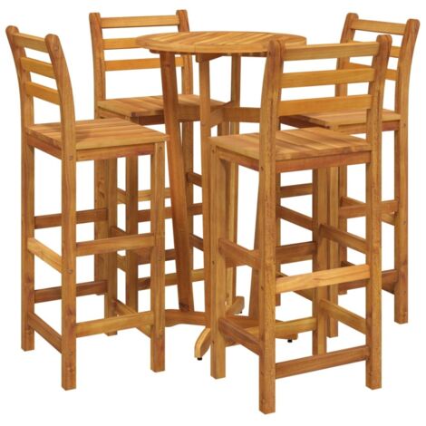 Ensemble de bar de jardin 5 pcs bois d'acacia solide vidaXL
