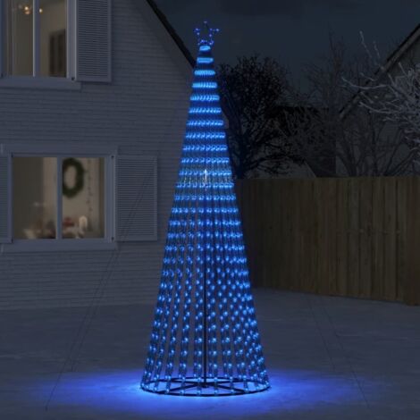 Vidaxl – Arbre lumineux conique 300 cm avec 688 LED bleu – Base en fer stable – 8 effets lumineux – Pour intérieur et extérieur