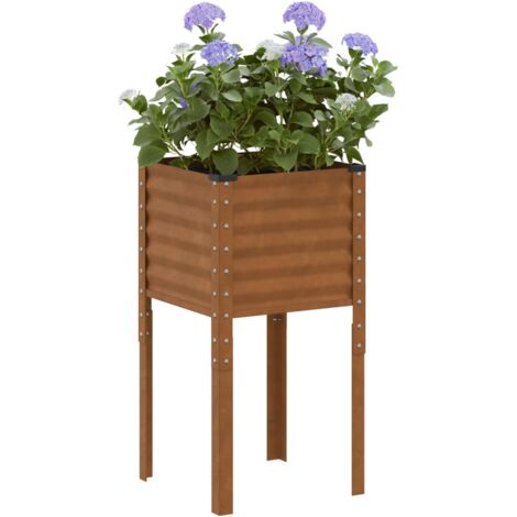 Jardinière 45x45x88 cm acier résistant aux intempéries vidaXL