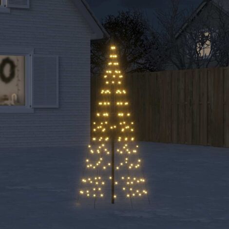 Vidaxl – Sapin de Noël lumineux 180 cm – 200 LED blanc chaud – Installation facile sur mât de drapeau – 8 effets lumineux