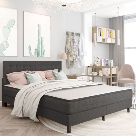 Vidaxl – Tête de lit touffetée gris foncé – Tissu 100% polyester – Dimensions 161x116x3,8 cm – Design élégant pour lit 160x200 cm