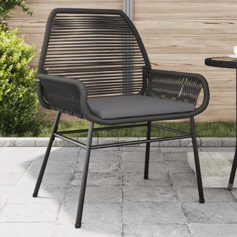 Chaises de jardin lot de 2 avec coussins noir résine tressée vidaXL (1/5)