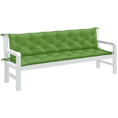 Coussins de banc de jardin lot de 2 vert mélangé tissu vidaXL