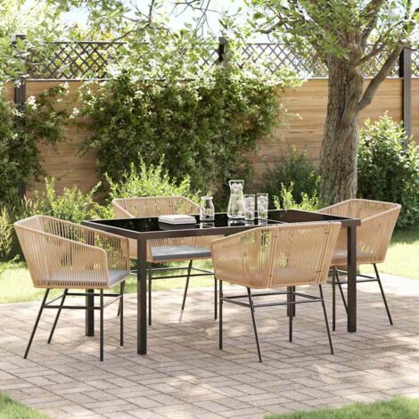 vidaXL Ensemble de salle à manger pour jardin 5 pcs Marron