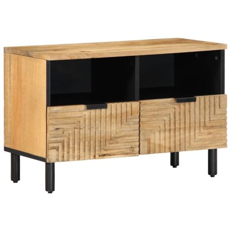 Meuble TV marron 70x33x46 cm bois massif de manguier vidaXL (1/5)