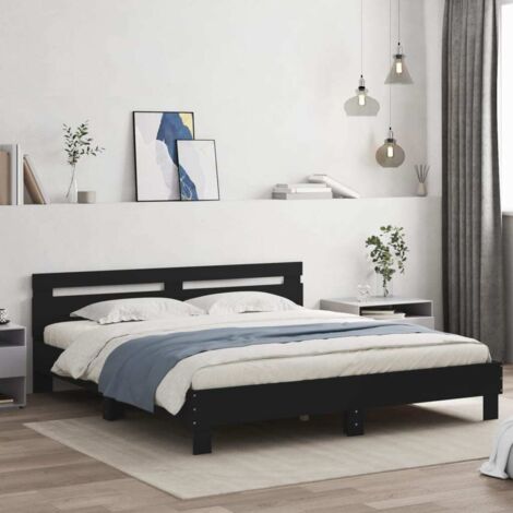 Cadre de lit avec LED sans matelas noir 200x200 cm vidaXL (1/5)