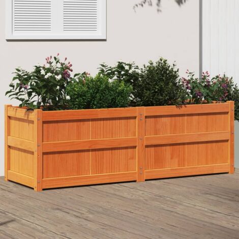 Jardinière cire marron 150x50x50 cm bois de pin massif vidaXL (1/5)