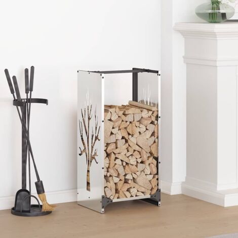 Portant de bois de chauffage 40x30x80 cm acier inoxydable vidaXL