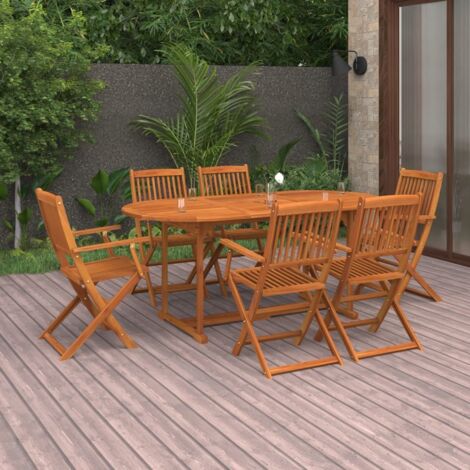 Ensemble à manger de jardin 7 pcs bois massif d'acacia vidaXL
