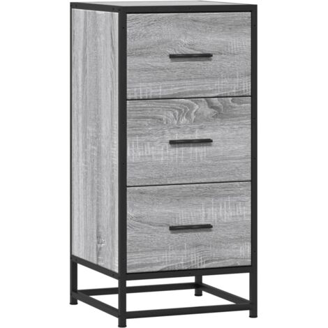 Buffet sonoma gris 35,5x35x76 cm bois d'ingénierie et métal vidaXL (1/6)