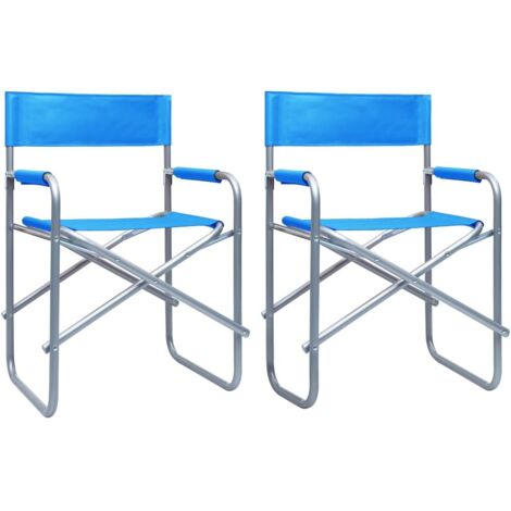 vidaXL Director's Chairs 2 pcs Steel Blue