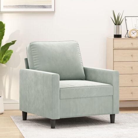 Fauteuil Gris clair 60 cm Velours vidaXL