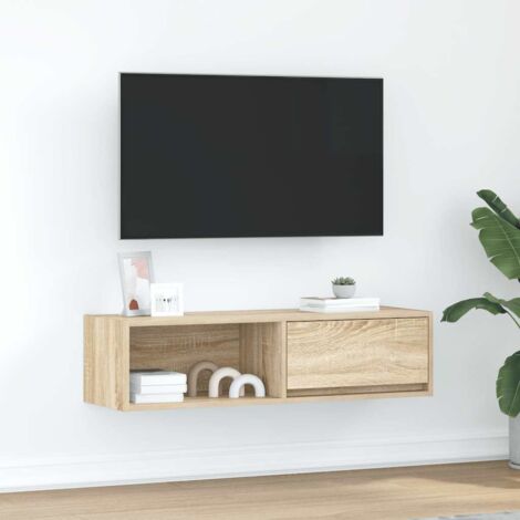 Meuble TV chêne sonoma 100x31x25,5 cm bois d'ingénierie vidaXL (1/5)
