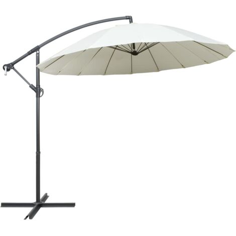 Parasol suspendu avec poteau en aluminium Blanc 3 m vidaXL (1/5)