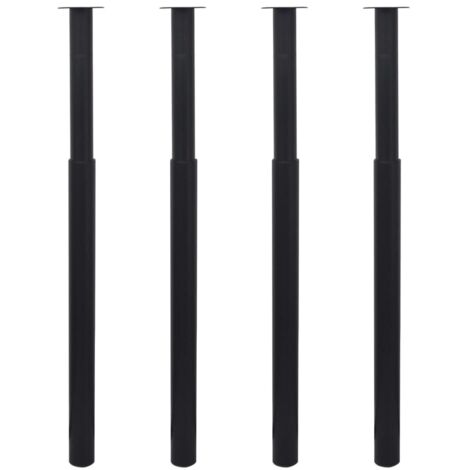 Pieds de table télescopiques 4 pcs Noir 710 mm - 1100 mm vidaXL