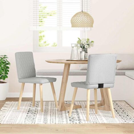 Chaises à manger lot de 2 gris nuage tissu vidaXL (1/5)