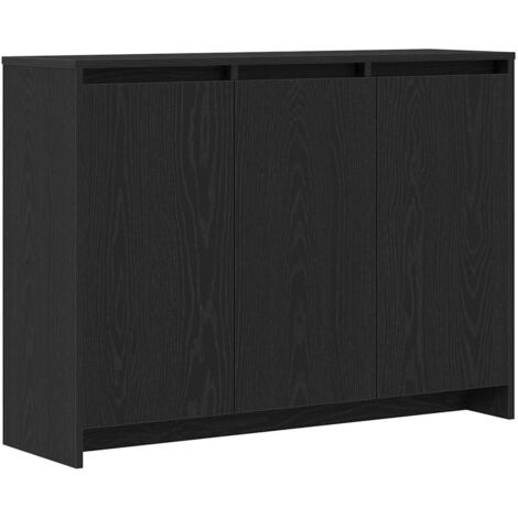 Vidaxl – Buffet noir 102 x 33 x 75 cm – Bois d'ingénierie solide – Rangement élégant pour salon et salle à manger – Assemblage requis