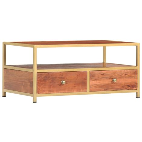 Table basse 90 x 50 x 40 cm Bois d'acacia massif vidaXL (1/5)