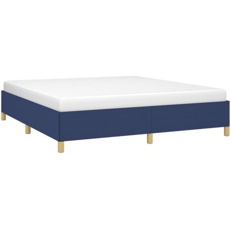 Cadre de lit sans matelas bleu 160x200 cm tissu vidaXL (1/5)