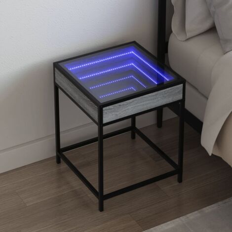 Table de chevet avec LED infini sonoma gris 40x40x51 cm vidaXL (1/5)