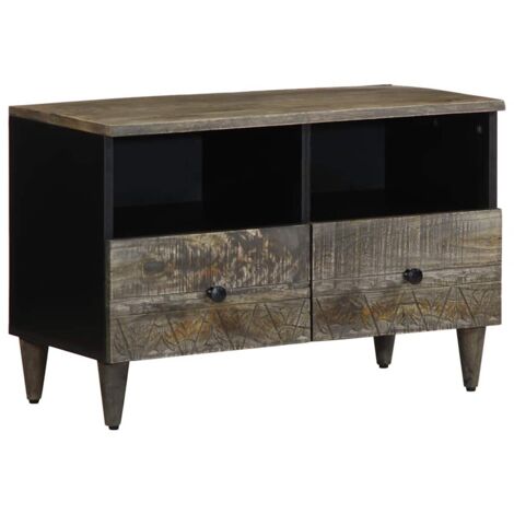 Meuble TV gris clair 70x33,5x46 cm bois massif de manguier vidaXL (1/5)
