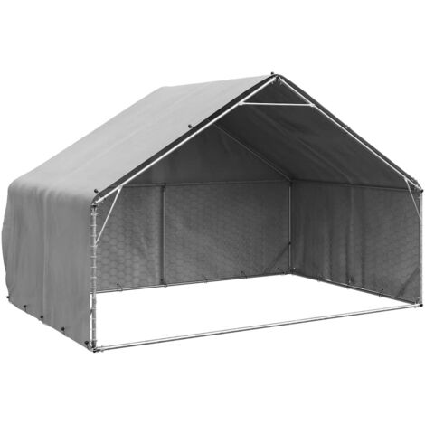 Vidaxl – Niche d'extérieur pour chien 3x2x1,9 m – Acier galvanisé haute résistance – Protection contre intempéries – Assemblage facile