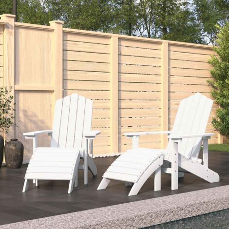 Chaises de jardin Adirondack lot de 2 repose-pieds PEHD Blanc vidaXL (1/5)