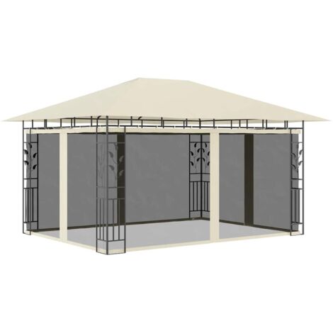 vidaXL Gazebo with Mosquito Net 4x3x2,73 m Cream 180 g/m² (1/5)