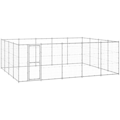 Chenil extérieur Acier galvanisé 24,2 m² vidaXL