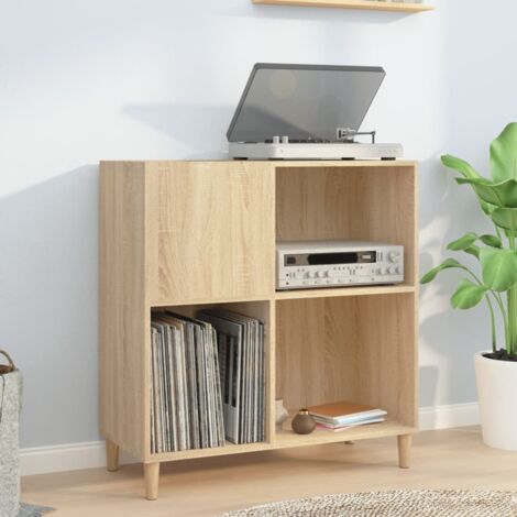 Vidaxl – Armoire à disques chêne sonoma 84,5x38x89 cm – Bois d'ingénierie résistant à l'humidité – Surface lisse pour appareils électroniques