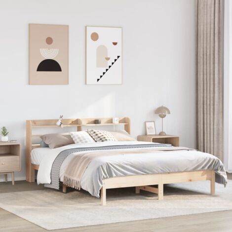 Cadre de lit sans matelas 150x200 cm bois de pin massif vidaXL (1/5)