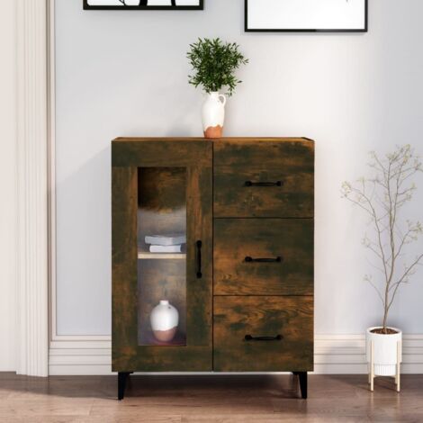 Buffet chêne fumé 69,5x34x90 cm bois d'ingénierie vidaXL