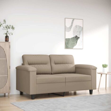 Canapé à 2 places Taupe 120 cm Tissu microfibre vidaXL (1/5)