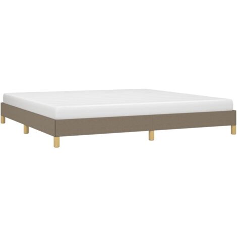 Cadre de lit sans matelas taupe 200x200 cm tissu vidaXL (1/5)