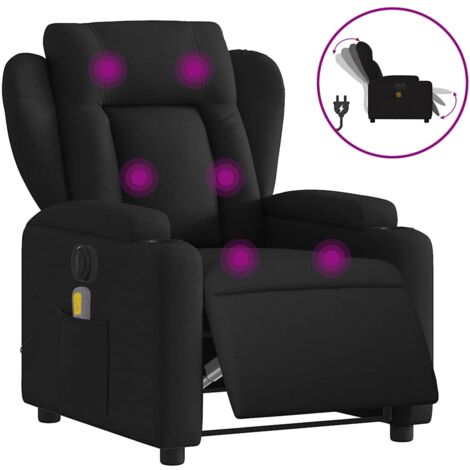 Fauteuil de massage inclinable électrique Noir Tissu vidaXL