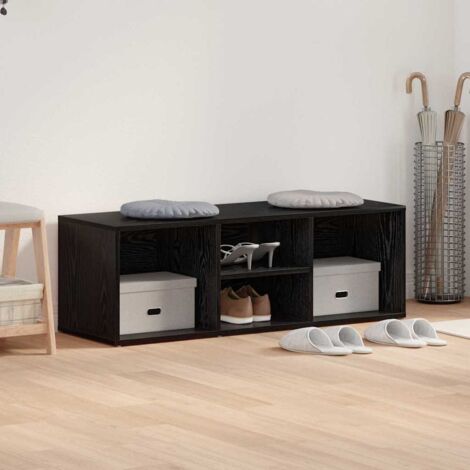 Banc de rangement pour chaussures Chêne noir 102 x 35 x 35 cm vidaXL (1/5)