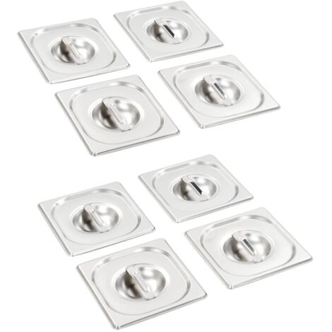 Couvercles de plateau 8 pcs GN 1/6 Acier inoxydable vidaXL