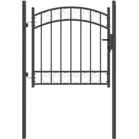 Porte de Clôture Gris 100 x 100 cm Acier peint par poudre vidaXL