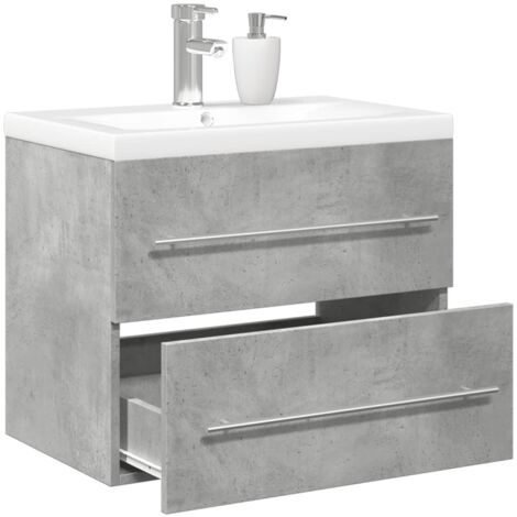 Ensemble de meubles de salle de bain 2 pcs gris béton vidaXL