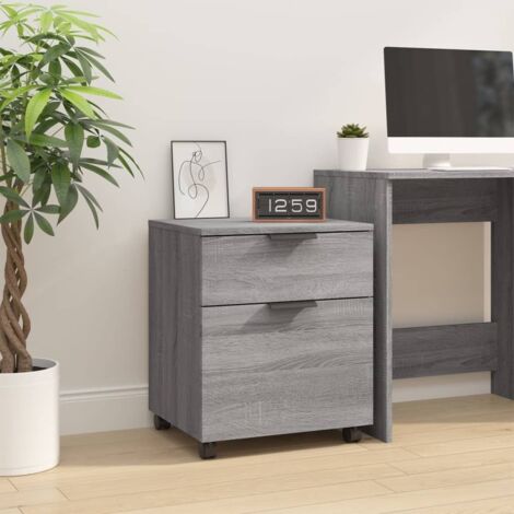 Classeur mobile avec roues Sonoma gris 45x38x54 cm Bois vidaXL