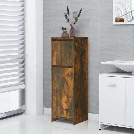 Armoire de bain Chêne fumé 30x30x95 cm Bois d'ingénierie vidaXL