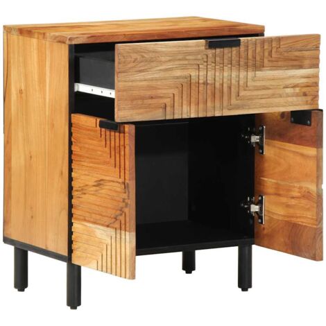 Cabinet de chevet Marron 50 x 33 x 60 cm Bois d'acacia massif vidaXL (1/5)