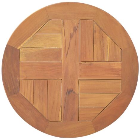 Vidaxl – Dessus de table rond en bois de teck 40 cm – Épaisseur 2,5 cm – Finition poncée – Résistant aux intempéries pour extérieur
