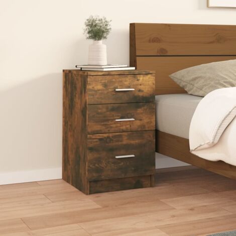 Table de chevet Chêne fumé 40x40x63 cm Bois d'ingénierie vidaXL (1/5)