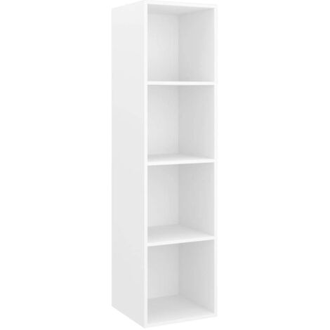 Meuble TV mural Blanc 37x37x142,5 cm Bois d’ingénierie vidaXL (1/5)